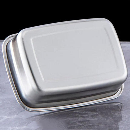 Square 304 Stainless Steel Crisper Box with Lid Large Capacity Lunch Box Storage