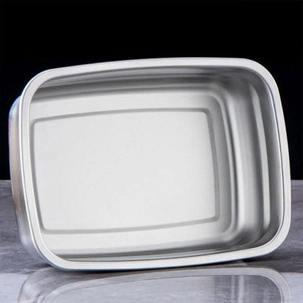 Square 304 Stainless Steel Crisper Box with Lid Large Capacity Lunch Box Storage