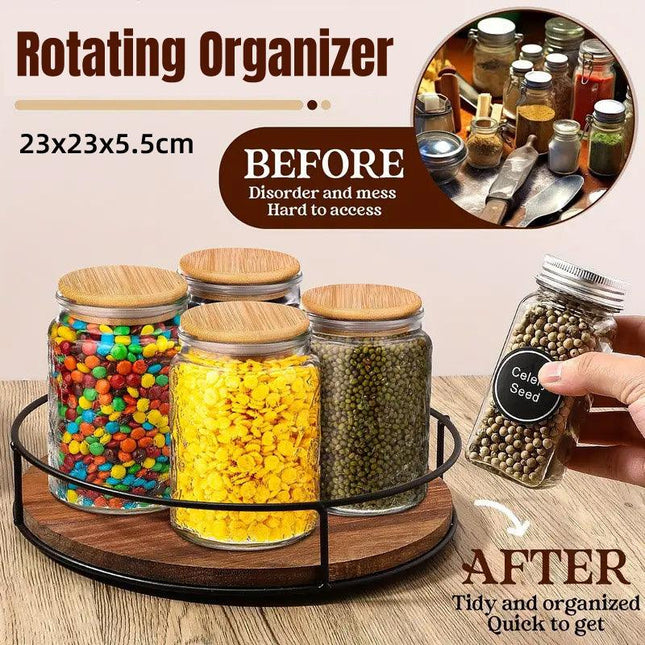 Wooden Storage Rack Sundry Organizer Rotating Desktop Pallet Organizer for Home