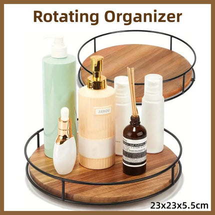 Wooden Storage Rack Sundry Organizer Rotating Desktop Pallet Organizer for Home
