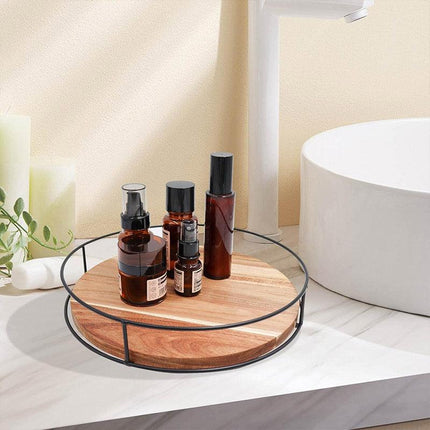 Wooden Storage Rack Sundry Organizer Rotating Desktop Pallet Organizer for Home