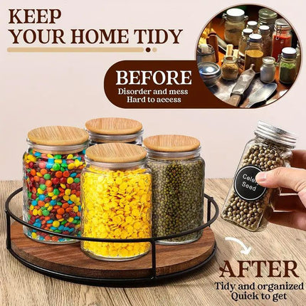 Wooden Storage Rack Sundry Organizer Rotating Desktop Pallet Organizer for Home