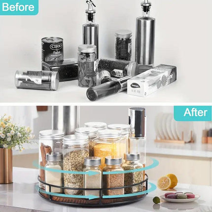 Wooden Storage Rack Sundry Organizer Rotating Desktop Pallet Organizer for Home