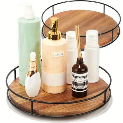 Wooden Storage Rack Sundry Organizer Rotating Desktop Pallet Organizer for Home
