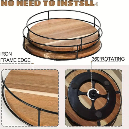 Wooden Storage Rack Sundry Organizer Rotating Desktop Pallet Organizer for Home