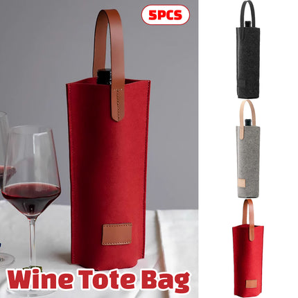 Wine Tote Bag Portable Single Bottle Carrier with Handle High-End for Gift Use