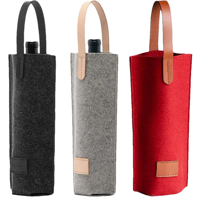 Wine Tote Bag Portable Single Bottle Carrier with Handle High-End for Gift Use