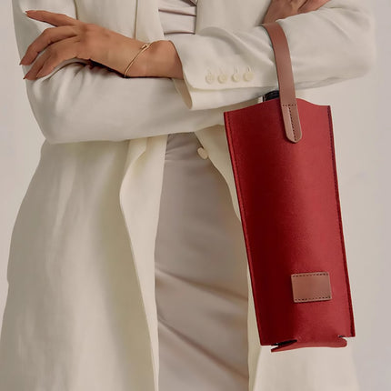 Wine Tote Bag Portable Single Bottle Carrier with Handle High-End for Gift Use