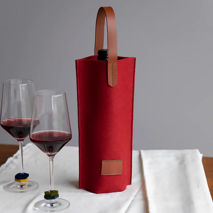 Wine Tote Bag Portable Single Bottle Carrier with Handle High-End for Gift Use