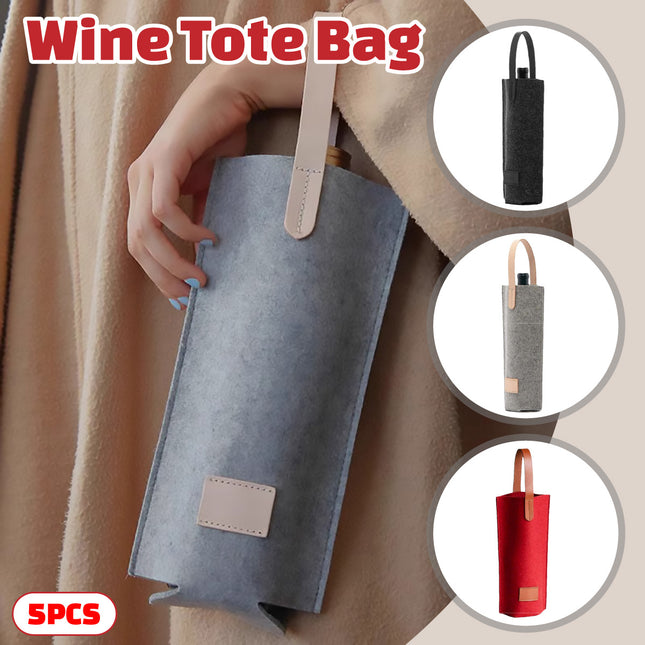 Wine Tote Bag Portable Single Bottle Carrier with Handle High-End for Gift Use