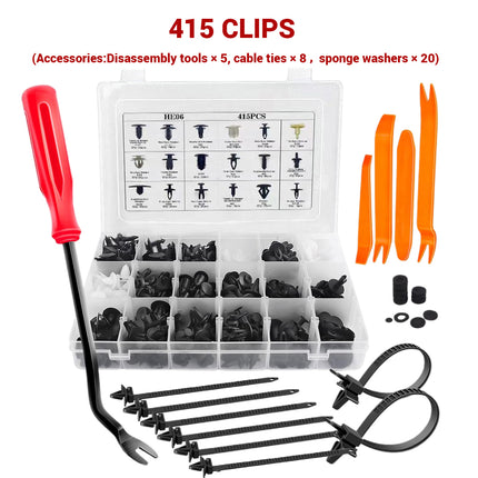 415PCS Car Buckle Set for Auto Body Trim Bumper Fender Panel Replacement Repair