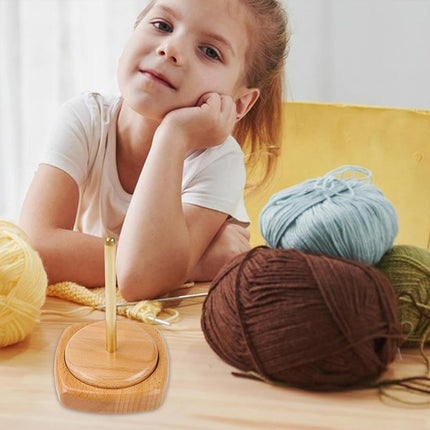 Solid Wood Rotatable Yarn Holder Durable for Knitting Crocheting Weaving Craft