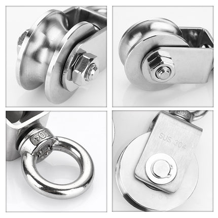 Stainless Steel Pulley Wheel Lifting Ring Wire Rope Roller For Hoist Rail