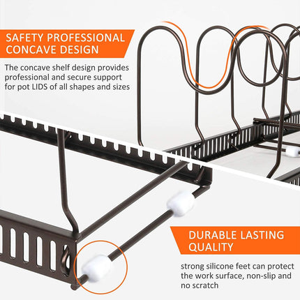 Retractable Kitchen Storage Rack Pot Lid Holder Cutting Board Organizer Stand