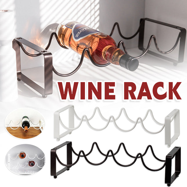 Iron Wine Rack Bottle Holder Metal Display Stand Tabletop Decorative Storage