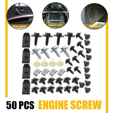 50PCS Car Fastener Set for Auto Body Trim Bumper Fender Replacement Repair
