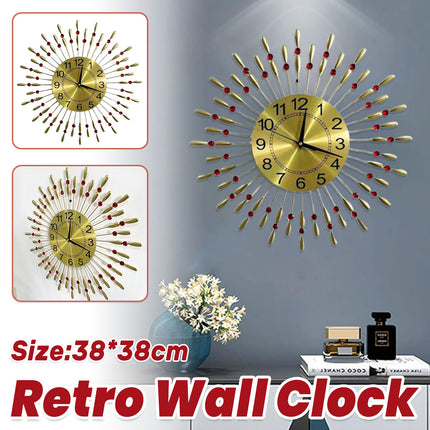 Retro Metal Wall Clock Iron Water Drop Hanging Home Decoration Living Room
