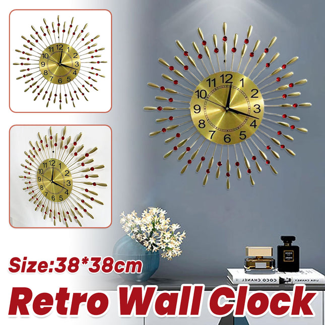 Retro Metal Wall Clock Iron Water Drop Hanging Home Decoration Living Room