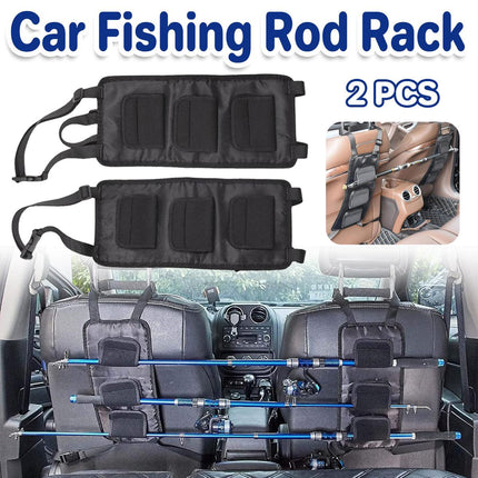 2pcs Car Fishing Rod Holder Portable Fishing Rod Shelf Car Fixing Stand Set