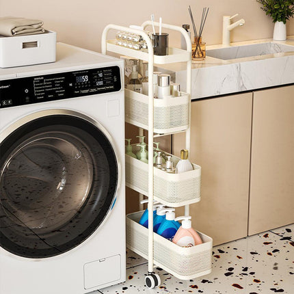 Multi Shelf Bathroom Storage Trolley Organizer with Pull Out Drawer Unit Stand