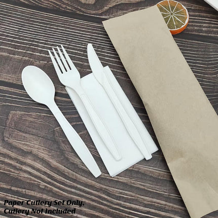 100PCS Paper Cutlery Bag Utensil Pouch Tableware Cover Restaurant Packaging Bag