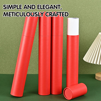 10PCS Gift Wrap Paper Tubes 5.3x36.5cm Red for Arts Crafts Scrapbooking Storage