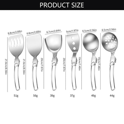 6PCS Camping Kitchenware Set Portable Folding Cooking Spoon Colander Spatula