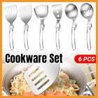 6PCS Camping Kitchenware Set Portable Folding Cooking Spoon Colander Spatula