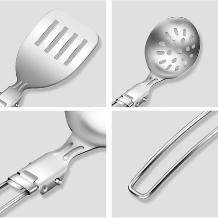 6PCS Camping Kitchenware Set Portable Folding Cooking Spoon Colander Spatula