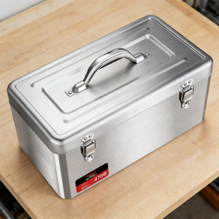 Portable Stainless Steel Toolbox Storage Organizer Durable Hand Carry Tool Case