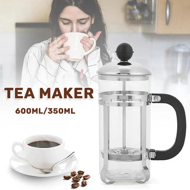 350ml 600ml Stainless Steel Glass French Press Coffee Tea Maker for Home Office