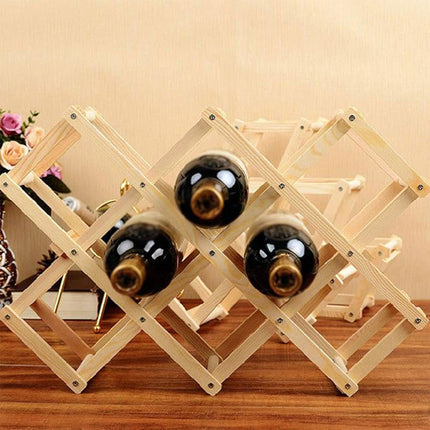 Wine Rack Wooden Display Rack Holds 5 or 10 Bottles for Home Decor Sturdy Durable