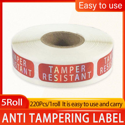 5 Rolls Tamper Proof Label Laser Self Adhesive Sealing Stickers for Security