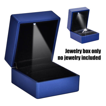 LED Light Jewellery Storage Box with Flip-Top Design for Ring