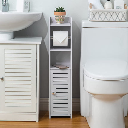 Narrow Bathroom Storage Cabinet Waterproof Multifunctional Toilet Vanity Storage
