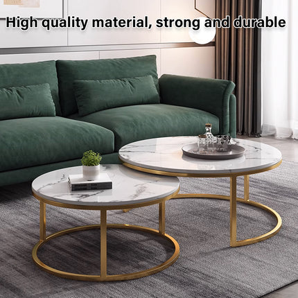 Round Tea Table Living Room Rock Plate for Home Coffee Table Modern Decor