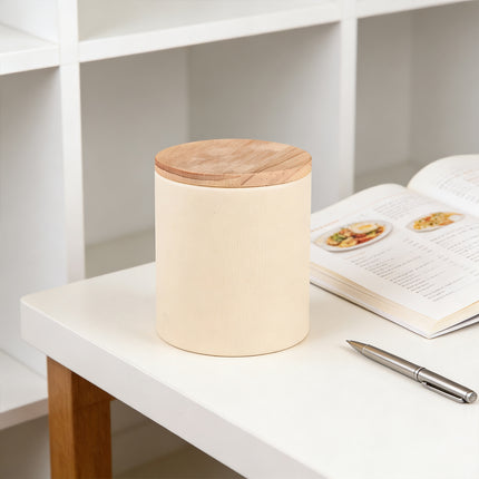 10PCS Round Tea Coffee Bean Packaging Paper Can with Wooden Lids for Storage Use