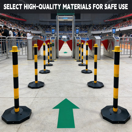2PCS Safety Delineator Post 82cm Sand-Fillable Base 2 Colours for Crowd Control