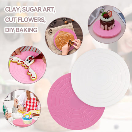 Mini Cake Turntable 14cm Manually Rotating Stand for Cake Decorating Baking Use