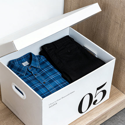 2PCS Paper Storage Box Large Capacity Portable Minimalist Design Home Storage