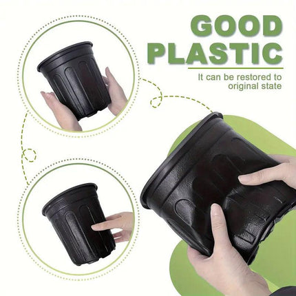 100PCS Black Gallon Soft Plastic Planter Bag Garden Nursery Pot Balcony Grow Bag