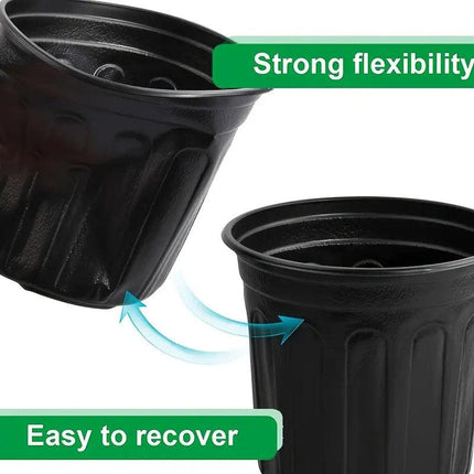 100PCS Black Gallon Soft Plastic Planter Bag Garden Nursery Pot Balcony Grow Bag
