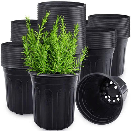 100PCS Black Gallon Soft Plastic Planter Bag Garden Nursery Pot Balcony Grow Bag