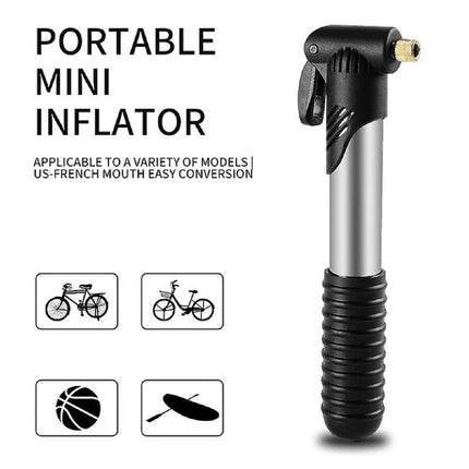 Aluminium Mini Bicycle Air Pump Bike Hand Ball Inflator Portable Cycling Tyre