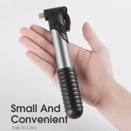 Aluminium Mini Bicycle Air Pump Bike Hand Ball Inflator Portable Cycling Tyre