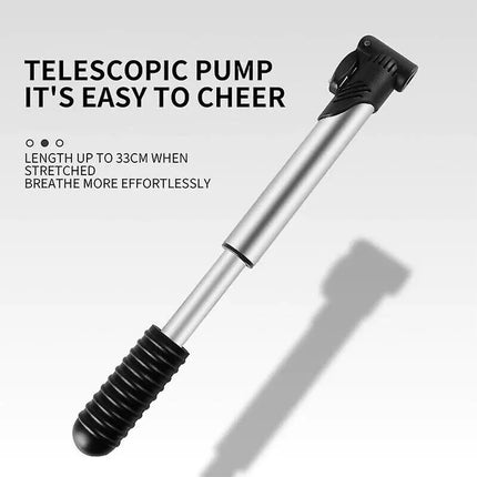 Aluminium Mini Bicycle Air Pump Bike Hand Ball Inflator Portable Cycling Tyre