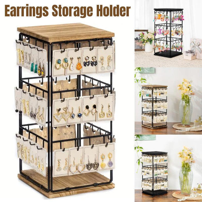 Iron Desktop Earrings Display Organizer Jewellery Stand Holder for Home Storage