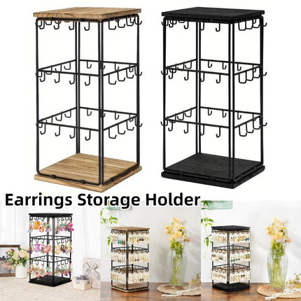 Iron Desktop Earrings Display Organizer Jewellery Stand Holder for Home Storage