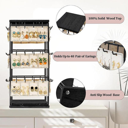 Iron Desktop Earrings Display Organizer Jewellery Stand Holder for Home Storage