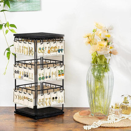 Iron Desktop Earrings Display Organizer Jewellery Stand Holder for Home Storage